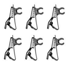 6Pcs Mini Tie Clip Mic Lapel Microphone Clamps (Black)