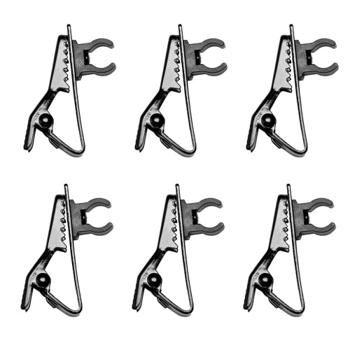 6Pcs Mini Tie Clip Mic Lapel Microphone Clamps (Black)