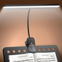 Glocusent 81 LED Music Stand Light, Super Bright & Eye Caring, 3 Color & 5 Brightness Piano Lamp with Shield, Rechargeable Long Lasting to 150-Hr, Pe