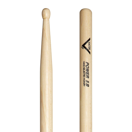 Vater - Power 5B (Wood Tip) American Hickory Drumsticks - 3 pair pack - VS3PP5BW