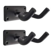 CAIHONG Guitar Wall Mount 2 Pack, Metal Square Guitar Wall Hangers Hook Bracket Holder Stand Display with Screws - Easy to Install - Fits All Size Gu