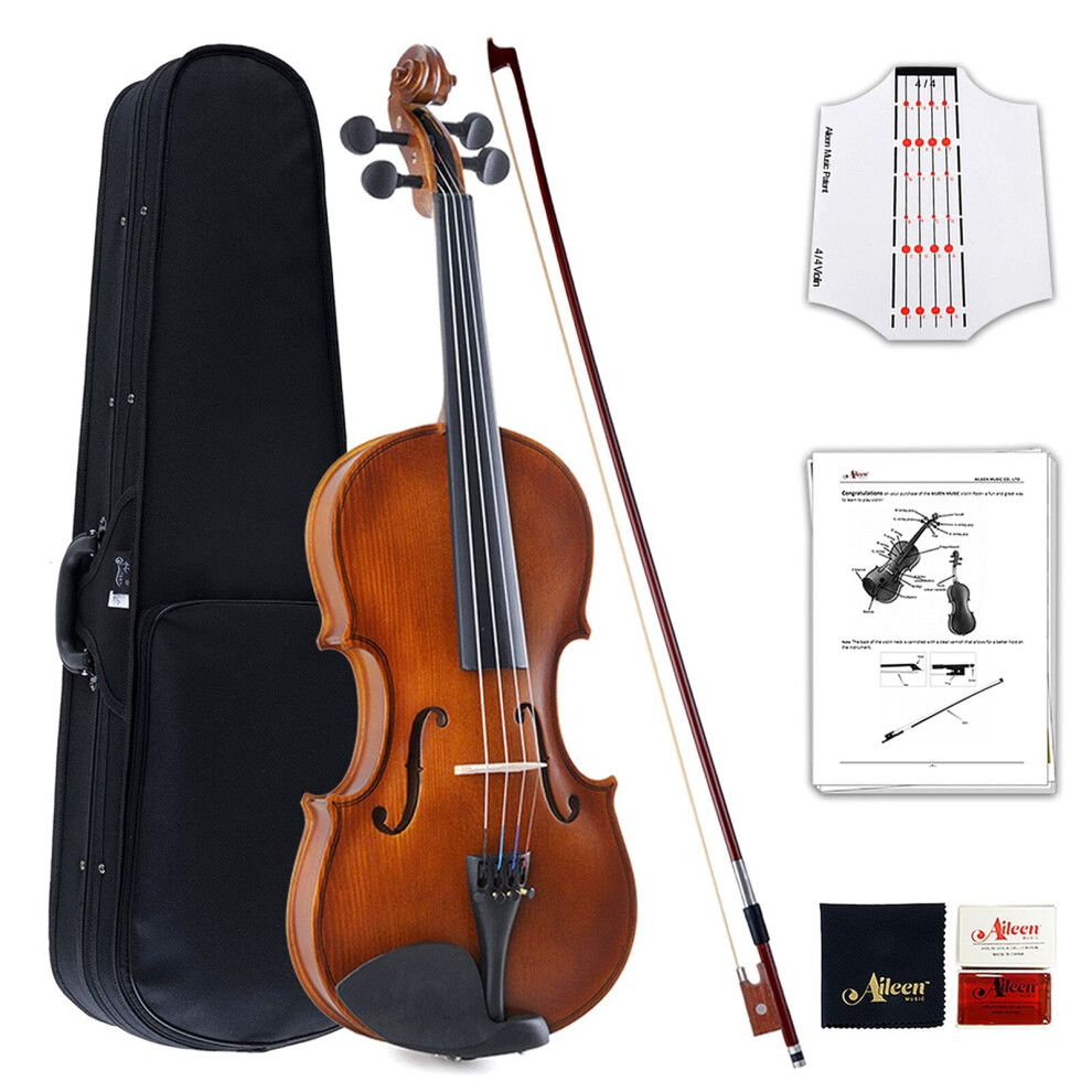 Aileen Music Aileen Violin 4/4 Full Size For Beginners With Fingerboard Sticker, Us