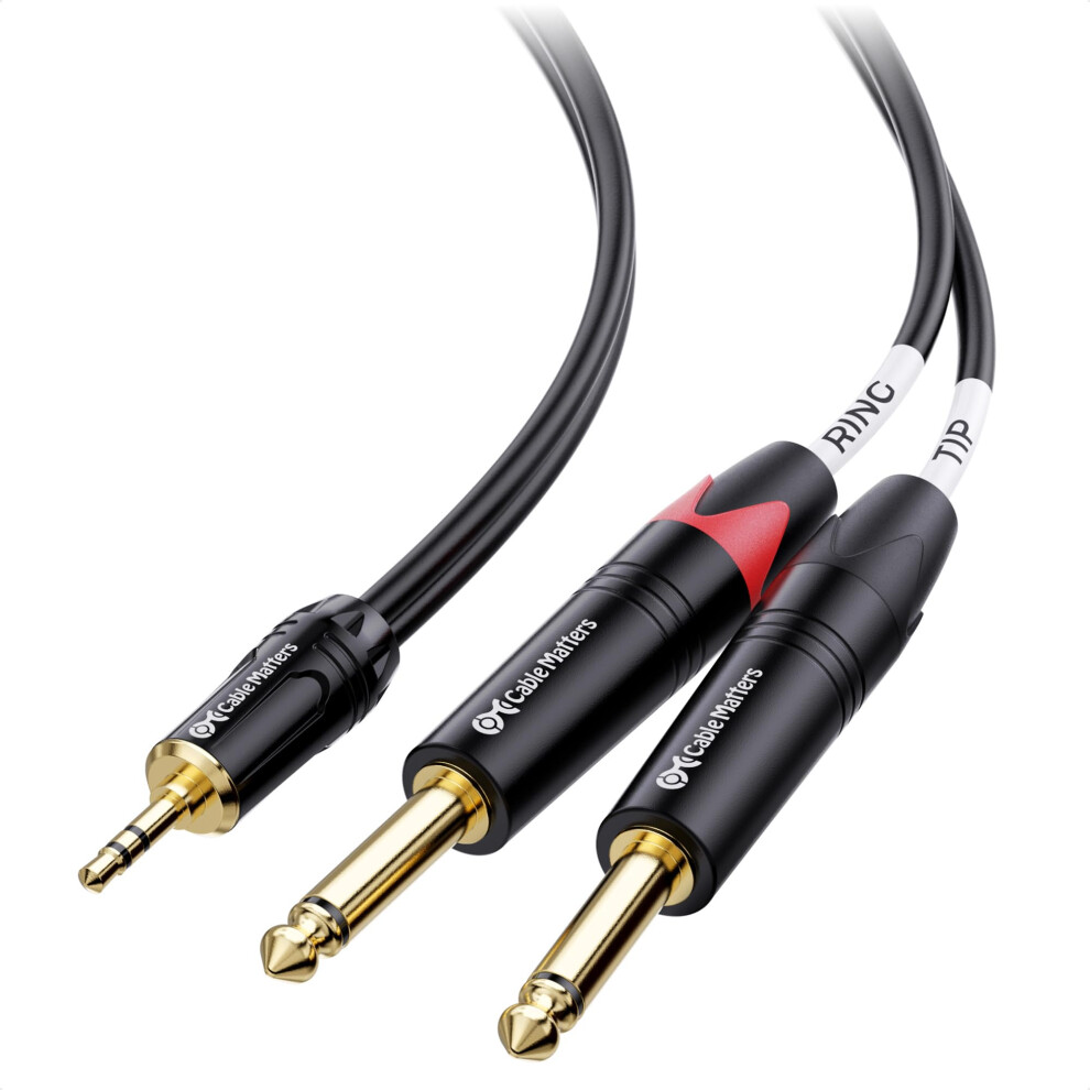 Cable Matters 3.5Mm Trs To Dual 6.35Mm Ts Breakout 3M, 1/8 To 1/4 Stereo Cable, 3.5Mm To 1/4 Y Splitter Cord