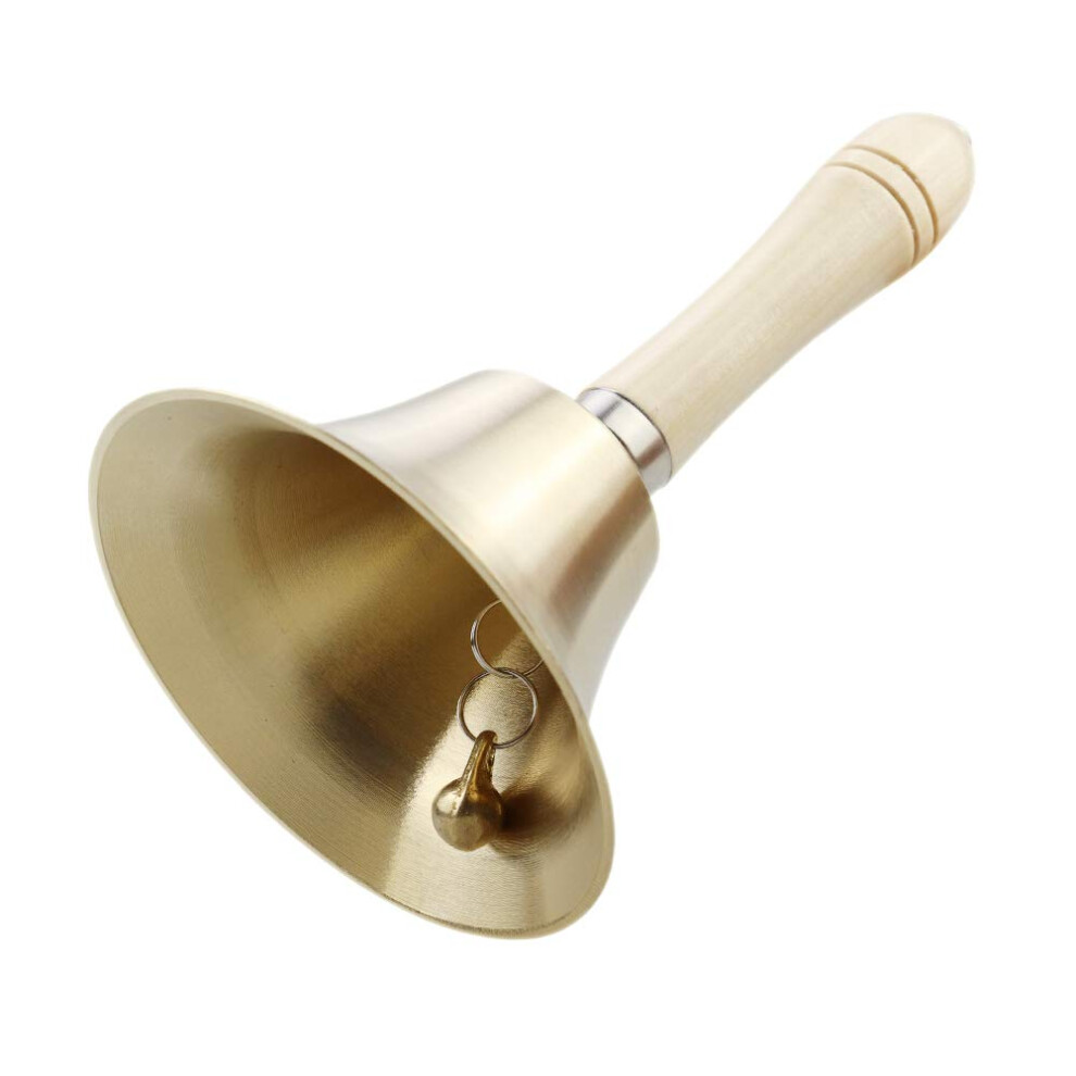 Sofecto Hand Bell Extra Loud Solid Brass Call Bell Handbells With Wood