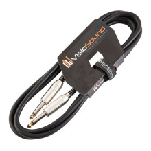 VisioSound 6.35mm 1/4" Jack to 1/4" Jack PA Speaker Cable/Guitar Amp Head/Cab Lead 2m