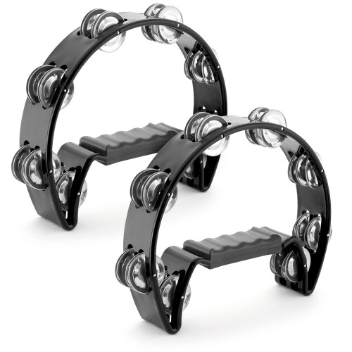 Tiger TAM14-2-BK Half-Moon Tambourines - Black
