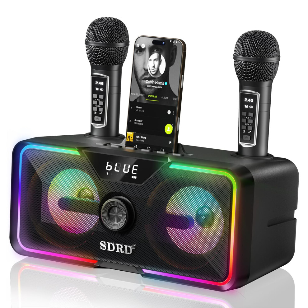 SDRD 215 Bluetooth Karaoke Machine for Adult Kid with Storage and Charging Station, Powerful Karaoke System, 12H Playtime, Rechargeable Wirless Micro-image-OPC-PVX7RBR-NEW