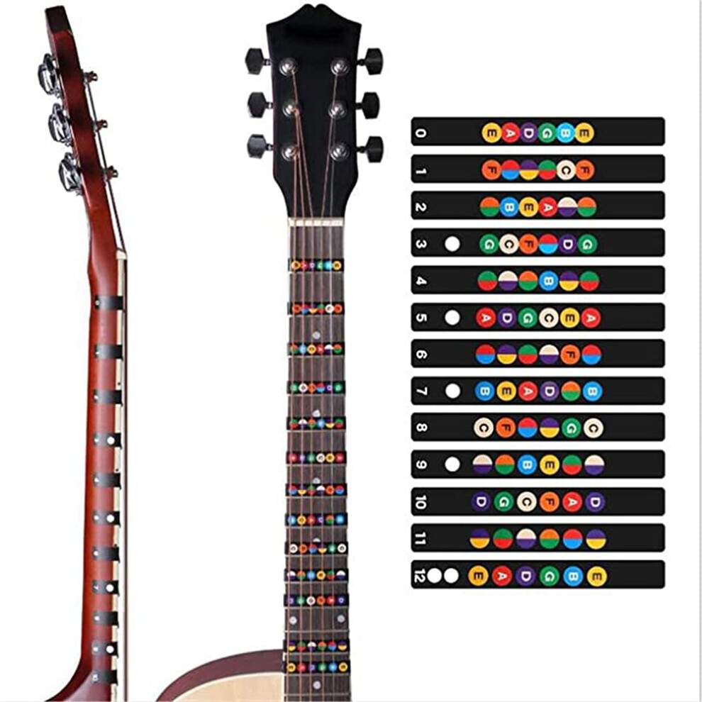 Liyun 2 Pcs Guitar Fretboard Stickers Set Guitar Note Stickers For Acoustic
