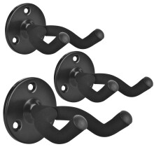 DOMMI Guitar Wall Mount 3 Pack, Guitar Hanger with Rotatable Soft Guitar Holder for All Size Guitars, Solid Metal U-Shaped Guitar Wall Hanger for Aco