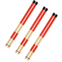 YOUEON 3 Pair 40 cm Bamboo Bundle Drumsticks, 5A Jazz Drum Sticks Constructed of 19 Bamboo Dowels, Rods Drum Brushes for Jazz, Folk, Small Venue and