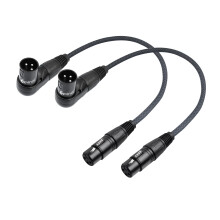Devinal Right Angle XLR Cable, Adjustable Right-Angle Male to Straight Female Microphone Cord, 90 Degree XLR Mic Adapter for Sound Devices Mixer Reco