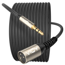 VIOY XLR to 3.5MM Cable 2M, Unbalanced Aux Male to XLR Male Cord, 1/8 Inch to Microphone Cable for Laptop, Tablat, MP3 Player, Voice Recorder, Amplif