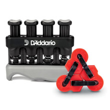 D'Addario Varigrip Finger Strengthener with Fiddilink - Finger Exerciser & Guitar Trainer with Simulated Strings for Callus Building - Strengthening