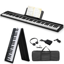 88 Key Folding Piano Keyboard, Semi-Weighted Digital Piano with Bluetooth MIDI,