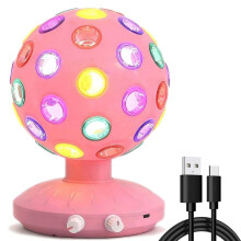 Spinning Disco Ball LED Night Light Projector 360 Rotary Speed/Brightness Adjustable Lamp for Parties, Lighting, Halloween, Christmas, Birthday, Hol