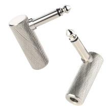Cable Matters 2-Pack 1/4 Jack Right Angle Adapter - 6.35mm TS Male to Female Right Angle Guitar Adapter for Electric Guitars, Bass AMP, Mixers & Equa