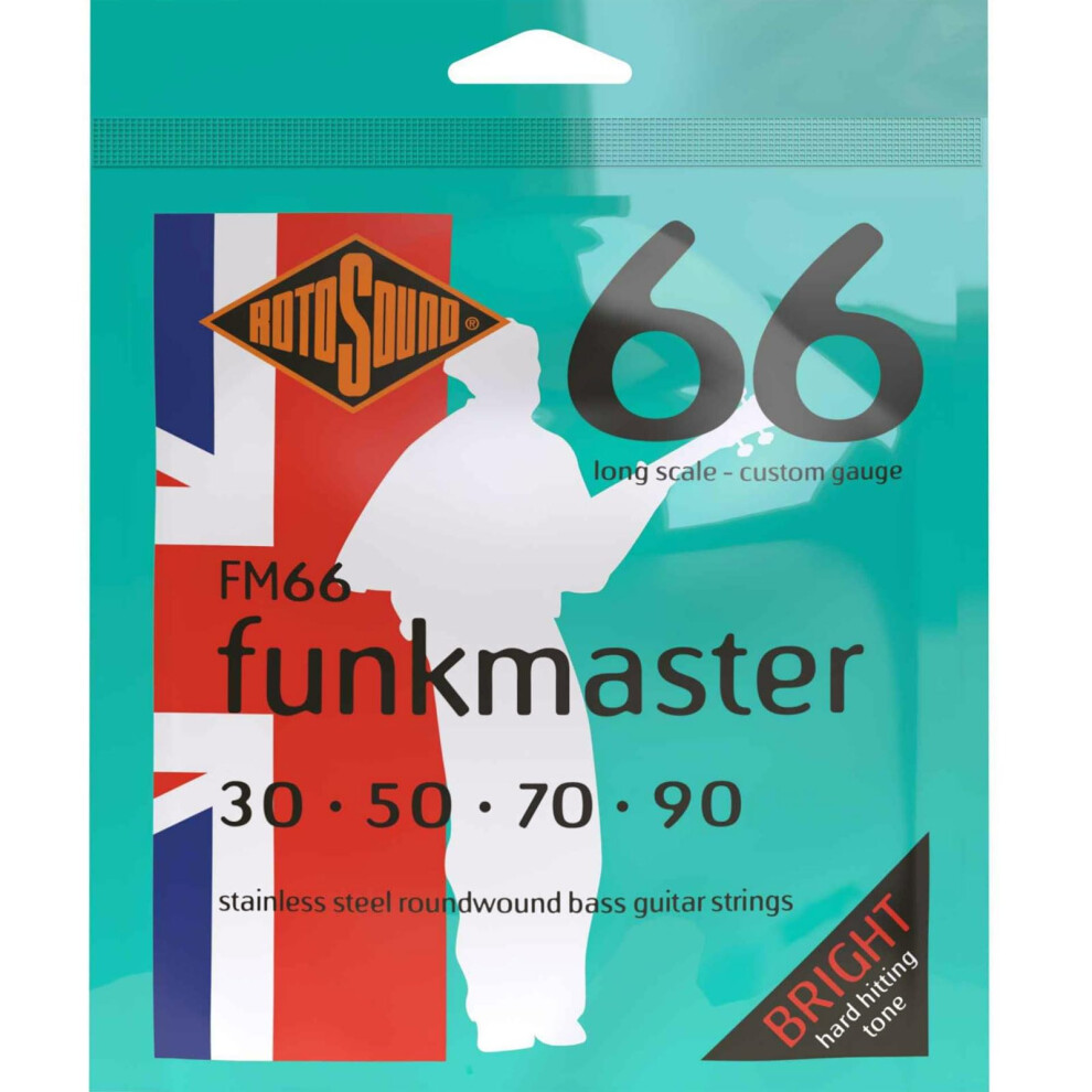 Rotosound Fm66 Stainless Steel Funkmaster Gauge Roundwound Bass String