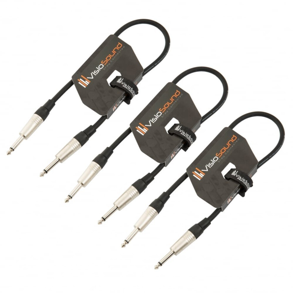 Visiosound 3 X Guitar Lead 6.35Mm Mono Jack To Jack/Instrument Cable