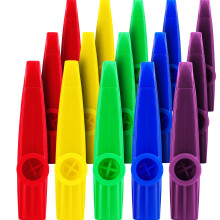 Skylety 15 Pcs Plastic Kazoos with Flute Diaphragms, 5 Colors for Party