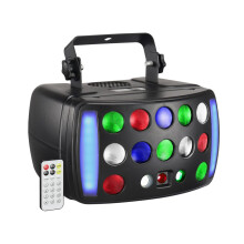 Stage DJ Light, WorldLite Disco Light 4-in-1 with RGBW Derby Beam, Led Strobe, Red Green Pattern and Marquee Effect, Perfect for Wedding Bar Club Dis