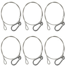 6Pcs Safety Cables,YuCool 20inch/50cm Stainless Steel Stage Light Safety Cables Stainless Steel Rope for DJ Stage Lighting Party Light Moving Head [E