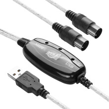 YAODHAOD USB to MIDI Cable Converter 2 in 1 PC to Synthesizer Music Studio Keyboard Interface Wire Plug,5 Pin MIDI to USB for Music Keyboard Piano to