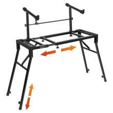 STRICH Dual Piano Keyboard Stand with 2nd Tier - Adjustable and Collapsible 2 Tier Heavy Duty Music Stand for Synths and Electric Digital Keyboards -