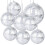 8Pcs Silver Mirror Disco Balls Set for Party Decor (6", 4", 2.3") 1