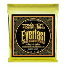 Ernie Ball Everlast Extra Light Coated 80/20 Bronze Acoustic - 10-50 Gauge