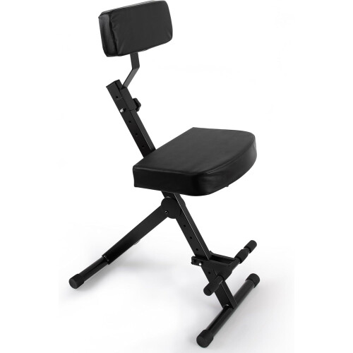 Pyle Portable Adjustable Musician Performer Stool - Folding Musicians Performanc