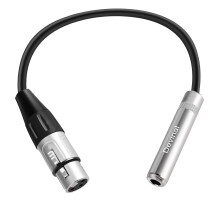 Devinal XLR to 1/4" Female Audio Cable & Adapter, 3-Pin to 6.35mm Metal Connector, Heavy-Duty Studio Grade Pro Audio Equipment Converter (XLRF to TRS