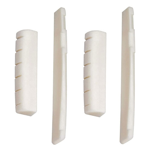 4PCS Acoustic Guitar Bridge Saddle Nut Replacement White Guitar Bone Bridge