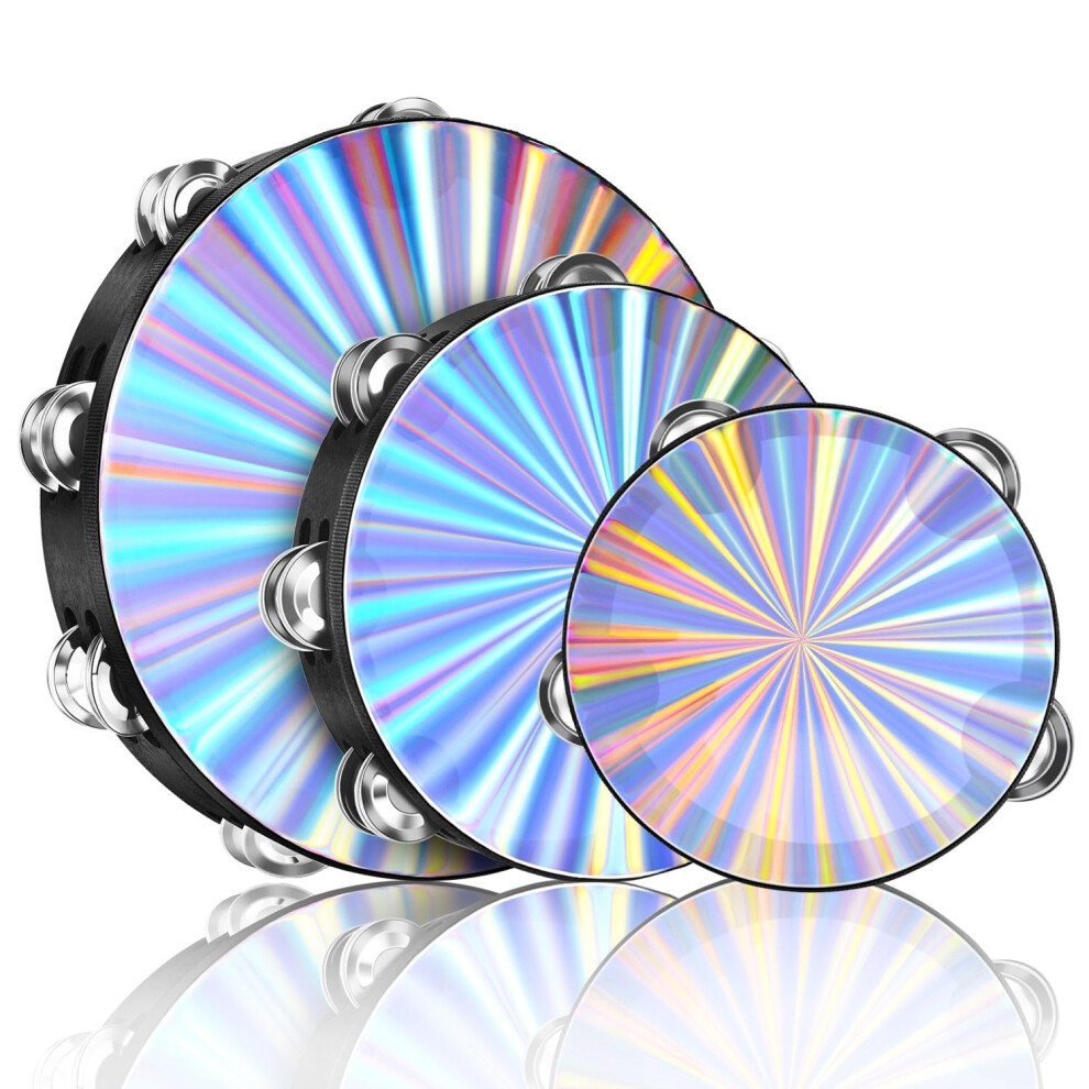 Flexzion Wood Church Tambourine Instrument - 6, 8, And 10 Inch Reflect
