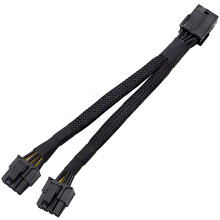 Hsthe Sea GPU VGA PCIe 8 Pin Female to Dual 2x 8 Pin (6+2) Male PCI Express Power Adapter Braided Y-Splitter Extension Cable 7.87-inch(20cm)