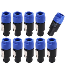 WANGCL 10 PCS NL4FC Speaker Cables Plugs Waterproof Speakon Connector Speakon To Jack Cable CANNON Plug with Twist Lock Fit for Cable Diameter 6~15mm