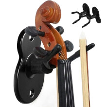 Tissting 2 Pcs Violin Wall Mount Hanger, Iron Violin Stand with Bow Holder, Double Head Violin Viola Hook Stand for Home Studio