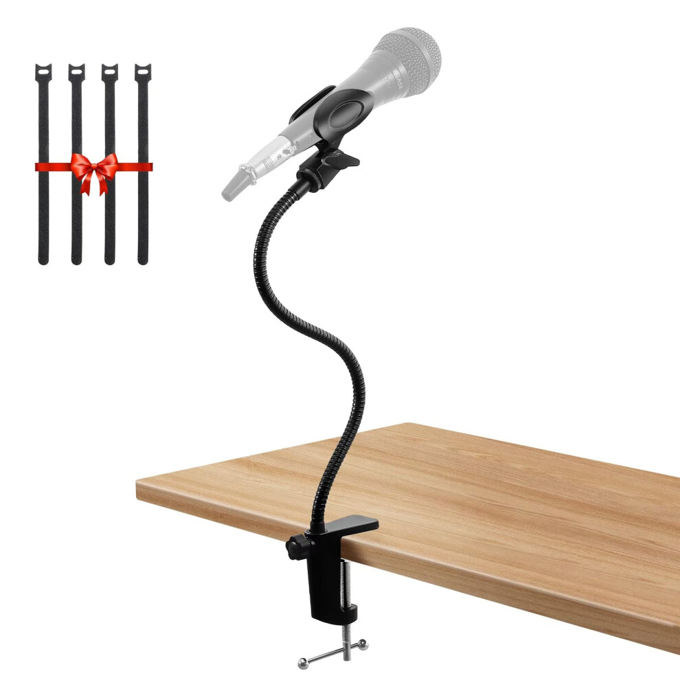 Hi-Era Microphone Holder & Mic Holder -13.78" Flexible Gooseneck Desktop Mic