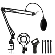 ASelected Microphone stand Boom Arm Mic Arm with 3/8" to 5/8" adapter with microphone stand anti-vibration stand Microphone stand microphone net all-m