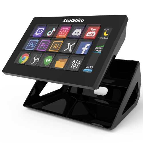 Stream Control Deck, Studio Controller with 15 Macro Keys, Customizable LCD Buttons, Trigger Actions in OBS, Twitch, YouTube for Live Streaming and C