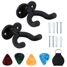 QUIIEOSKIA 2 Pcs Guitar Wall Hangers, Guitar Hanger Wall Mounts, Metal Guitar Hooks for Walls, with Protective Sponge, for Acoustic Bass Classical Uk