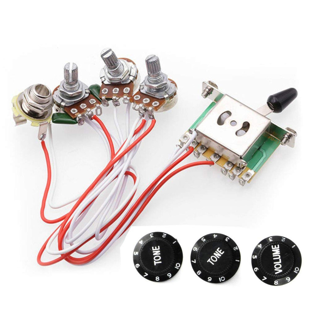 Runcci-Yun Electric Guitar Wiring Harness Kits For Strat Style Guitar