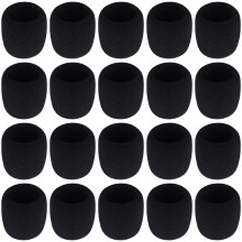 Augshy Microphone Foam Covers, 20 Pack Thick Handheld Stage Cover for Karaoke DJ, Disposable (Black)