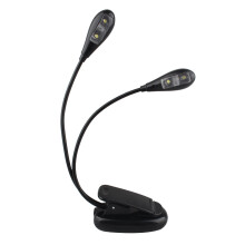 Futheda Protable Dual Head Music Stand Light with 2 Flexible Gooseneck Arms 4 LE