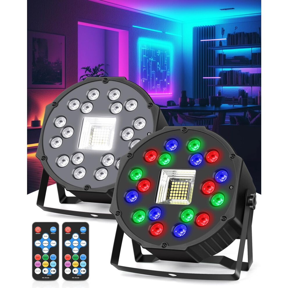Mosfiata Led Stage Light, Rgb Led Strobe Lights Sound Activated Dmx Control, 7