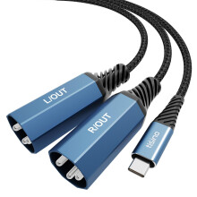 Tisino USB C to Dual XLR Male Audio Cable(3m), XLR to USB C Stereo Power Amplifier Cable for Connecting Mobile Phone to Active Speaker, Mixer Console
