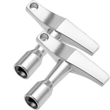 2 PCS Drum Tuning Keys – Chrome Alloy Drum Key with Drill Bit Adapter – Ideal Drum Kit Tool for Acoustic & Electronic Drums (Quadrilateral)