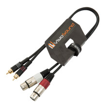 2x Female XLR to 2x RCA Phono Plug Twin Lead Audio Signal Patch Cable 0.5m