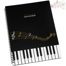 A4 Size Sheet Music Folders, 60pages, Piano Score Mark Music Clef Sheet, Stored Documents Holder Bag, Waterproof, Loose Leaf Transparent, Blank Plast