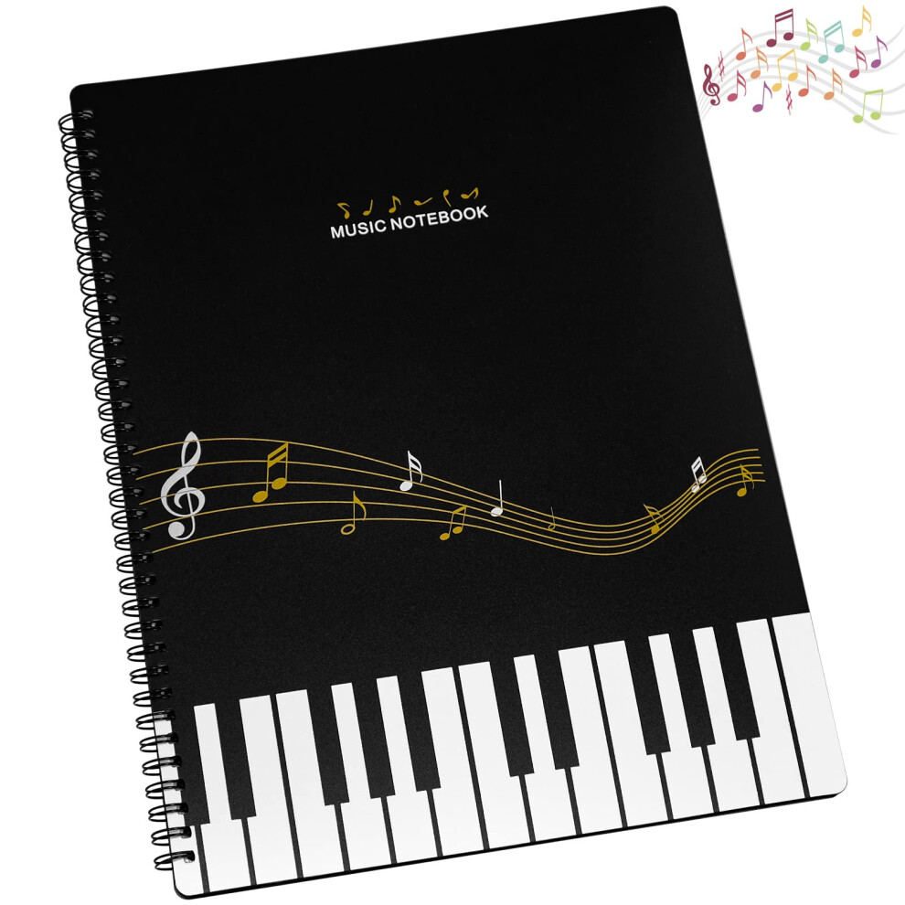 Tulebolian A4 Size Sheet Music Folders, 60Pages, Piano Score Mark Music Clef Shee