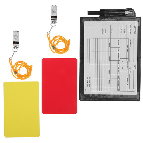 3Sets Complete Scheidsrechter Set Met Fluitjes Kaarten En Notitieblok 2